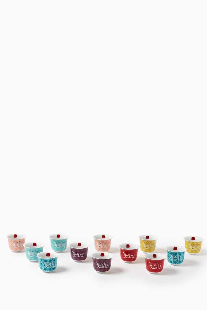 

x Maya Toubia Khaizaran Arabic Coffee Cups , Set of 12, Multicolour