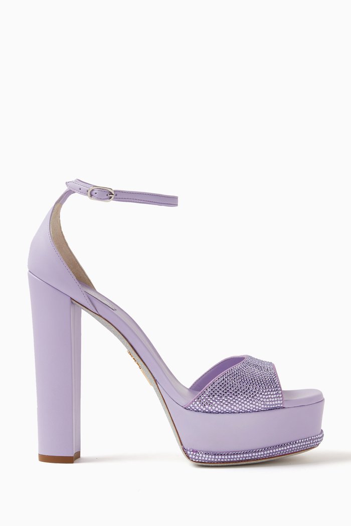 

Provence 130 Crystal-embellished Sandals in Satin, Purple