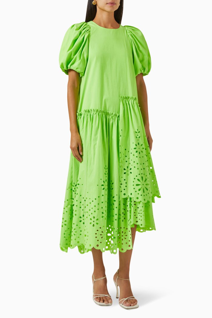 

Lina Dress in Cotton Blend, Green