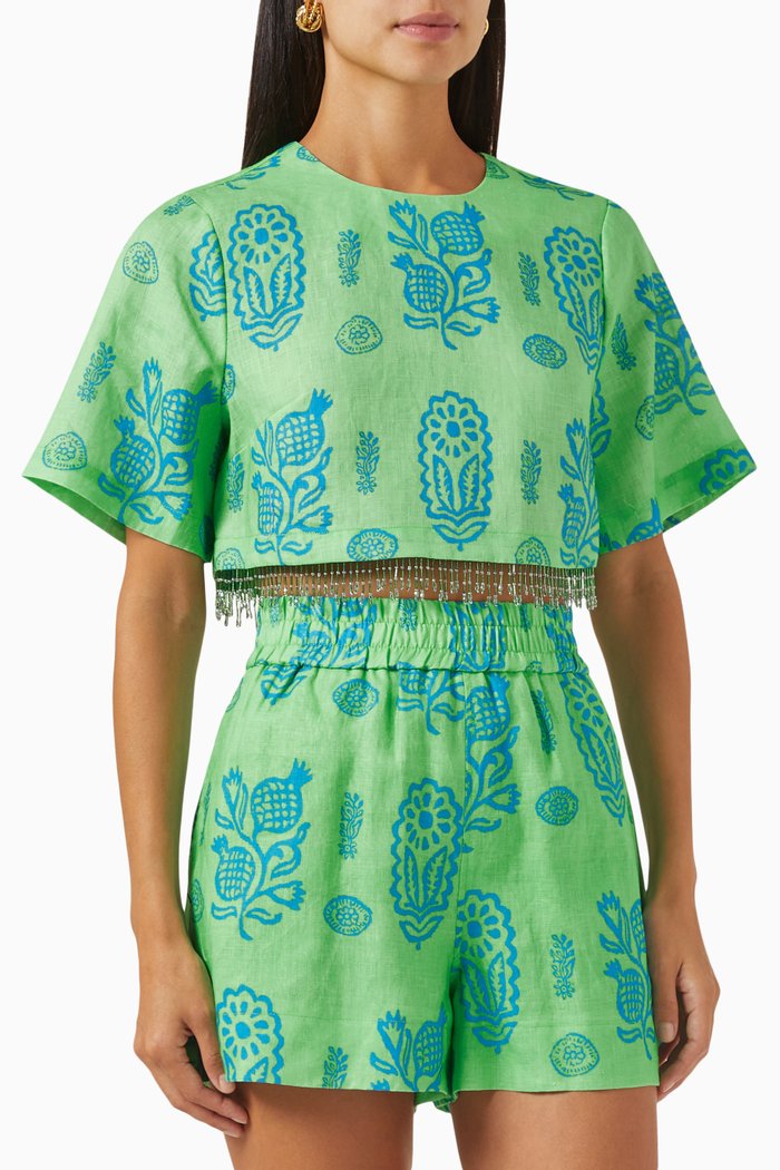 

Shawna Top in Linen, Green