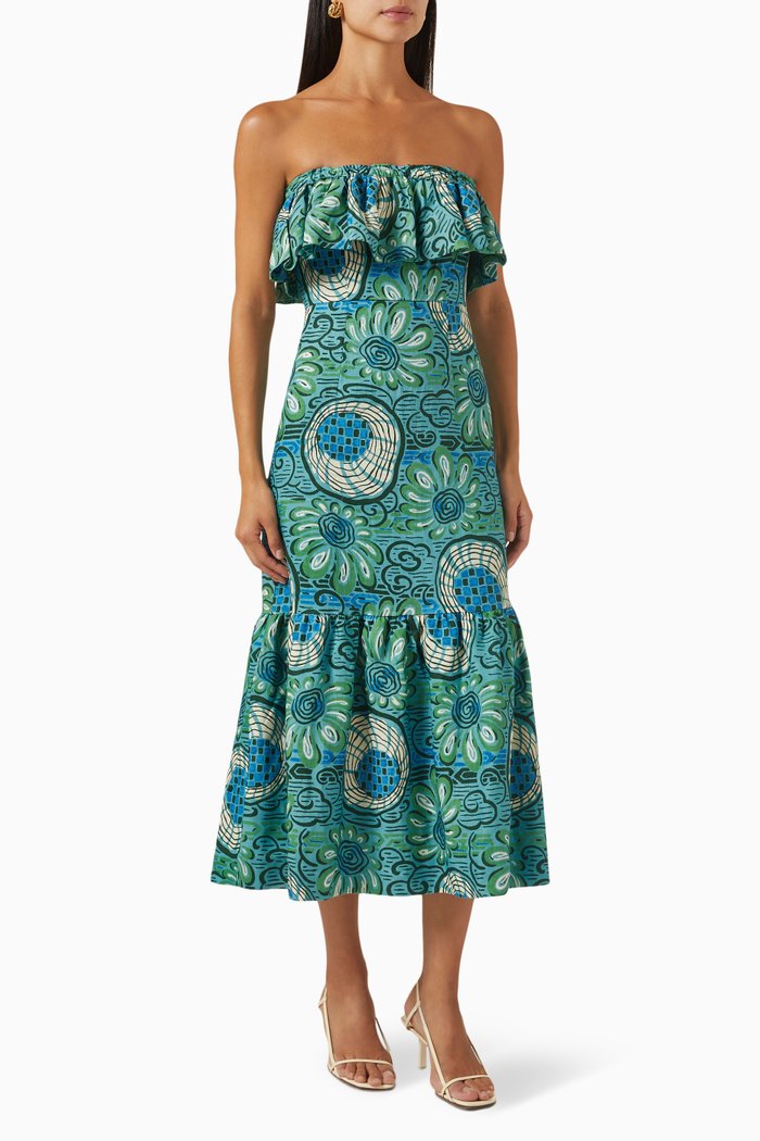 

Thea Dress in Linen, Blue