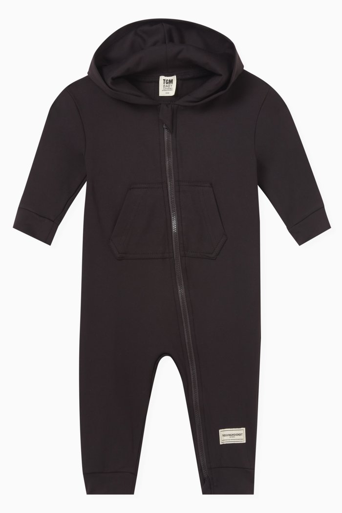 

Hooded Romper in Recycled Softskin100©, Black