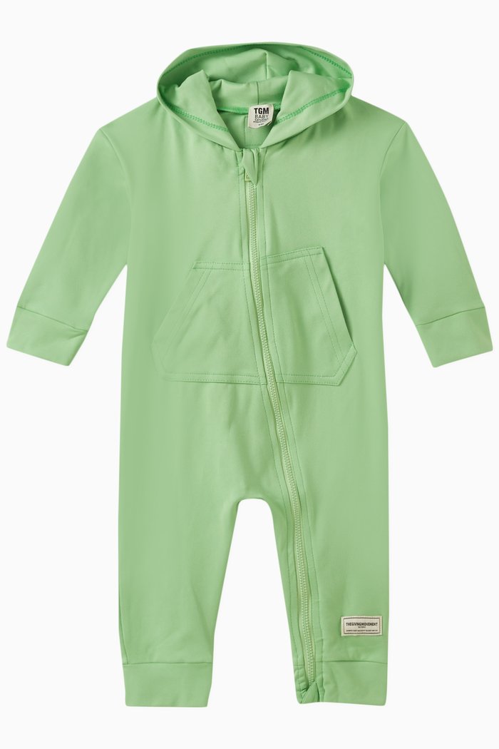 

Hooded Romper in Recycled Softskin100©, Green