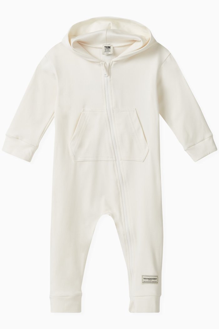 

Hooded Romper in Recycled Softskin100©, Neutral