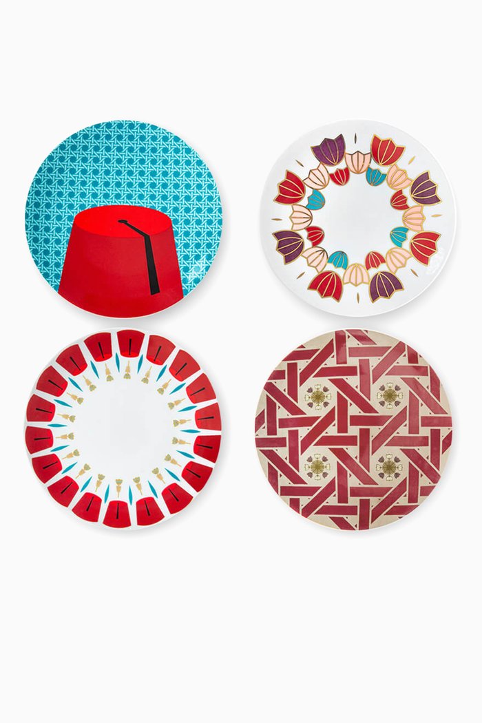 

x Maya Toubia Khaizaran Dessert Plates, Set of 4, Multicolour