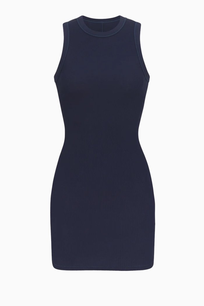 

Tank Mini Dress in Ribbed-cotton, Blue
