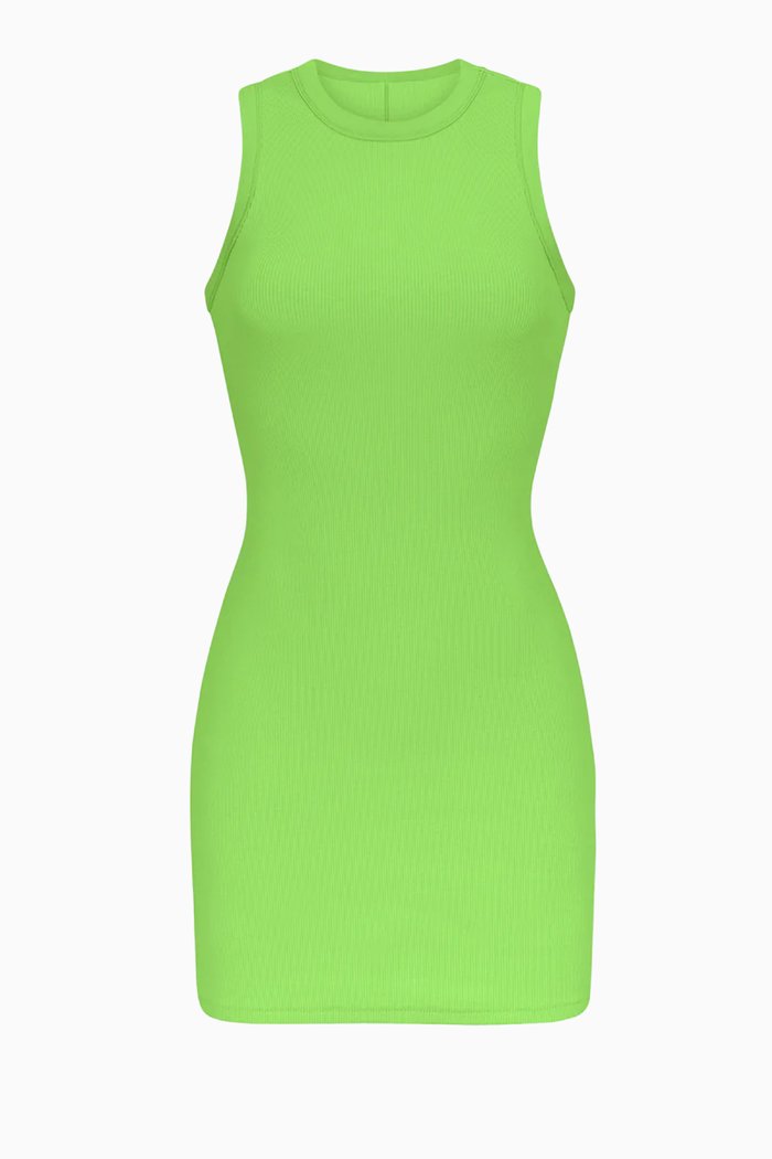 

Tank Mini Dress in Ribbed-cotton, Green