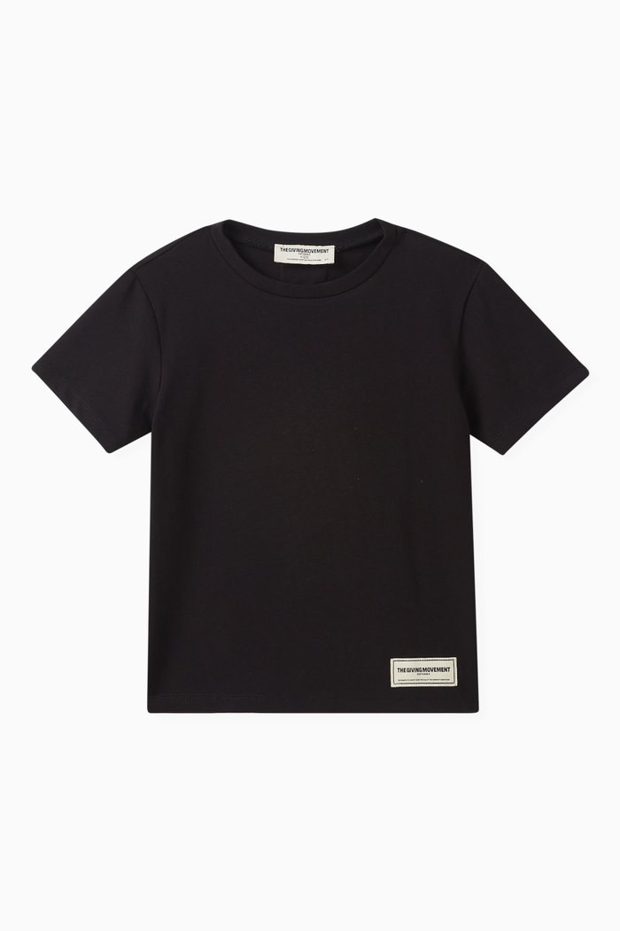 Logo T-shirt in Organic Cotton Jersey, Black