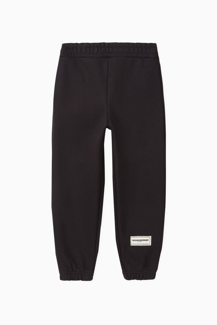 

Logo-patch Sweatpants in Organic Cotton-blend, Black