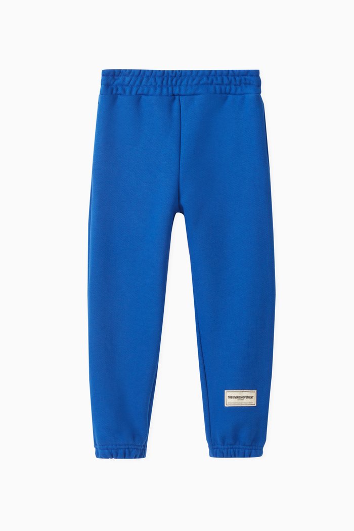 

Logo-patch Sweatpants in Organic Cotton-blend, Blue