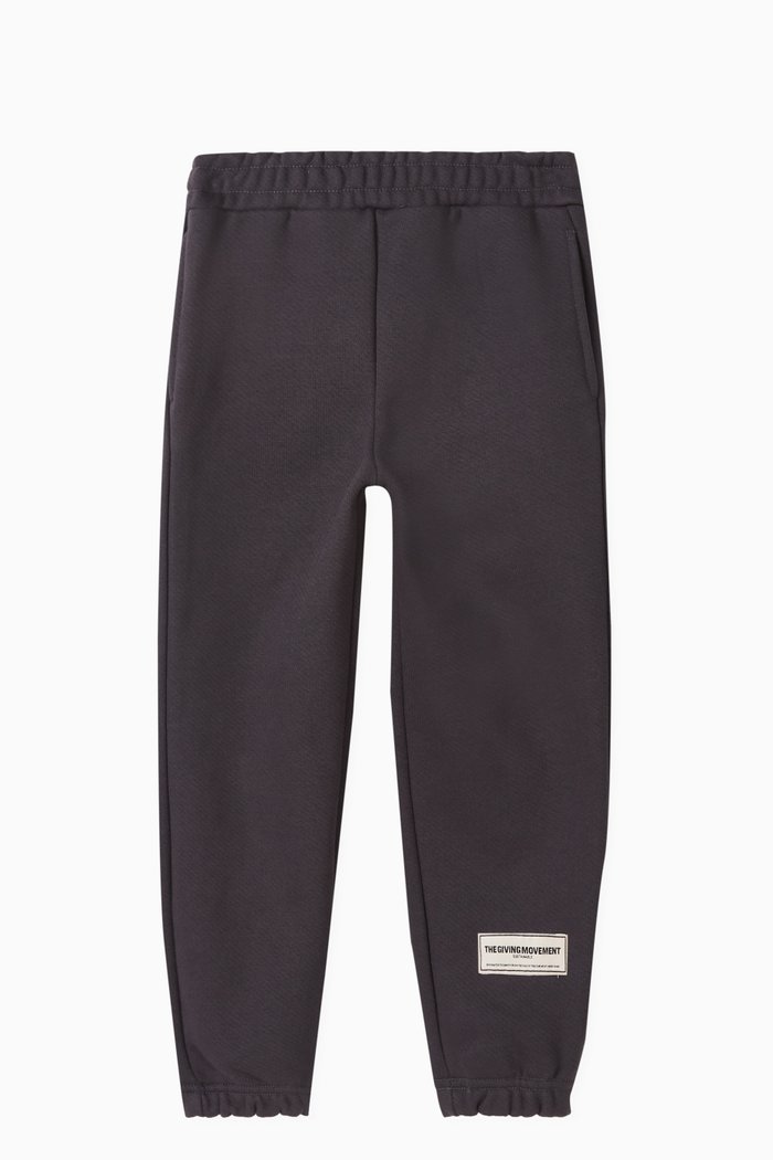 

Logo-patch Sweatpants in Organic Cotton-blend, Grey