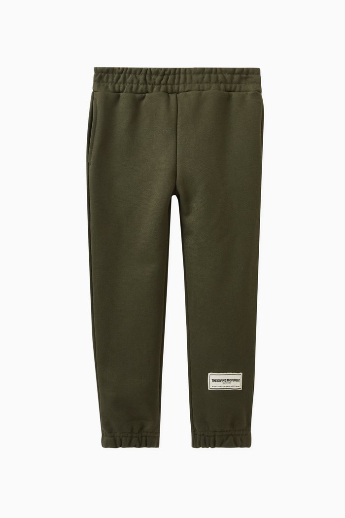 

Logo-patch Sweatpants in Organic Cotton-blend, Green