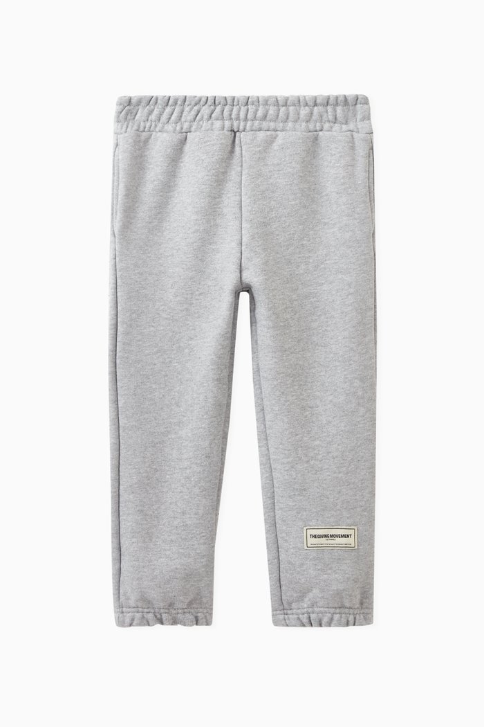 

Logo-patch Sweatpants in Organic Cotton-blend, Grey