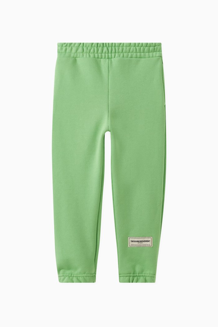 

Logo-patch Sweatpants in Organic Cotton-blend, Green