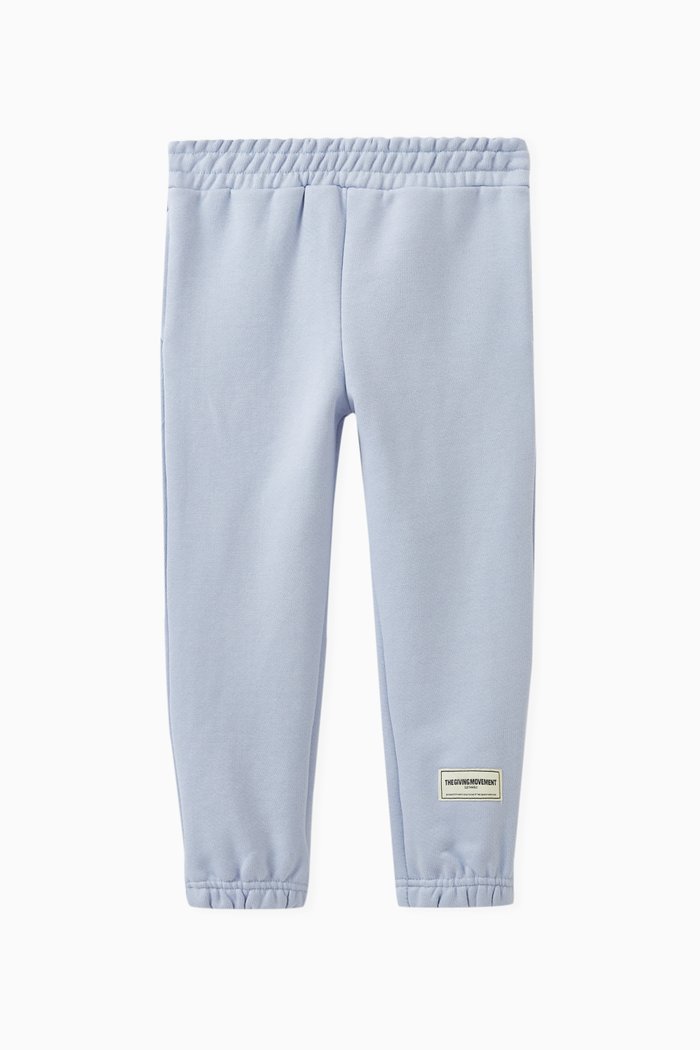 Logo-patch Sweatpants in Organic Cotton-blend, Blue