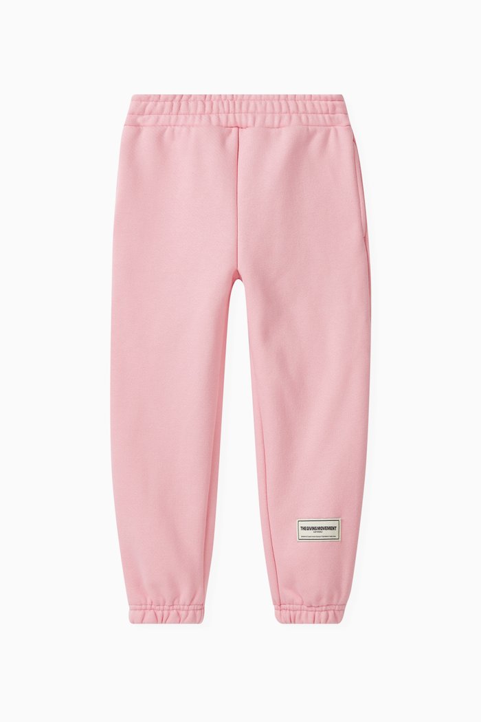 

Logo-patch Sweatpants in Organic Cotton-blend, Pink