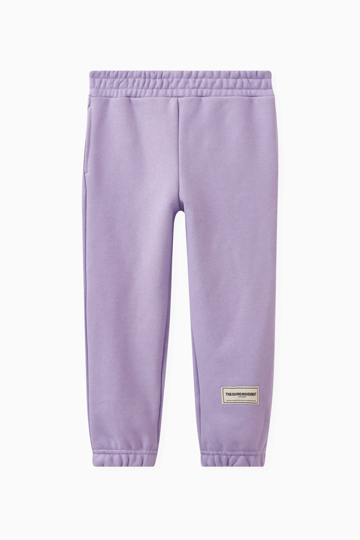 

Logo-patch Sweatpants in Organic Cotton-blend, Purple