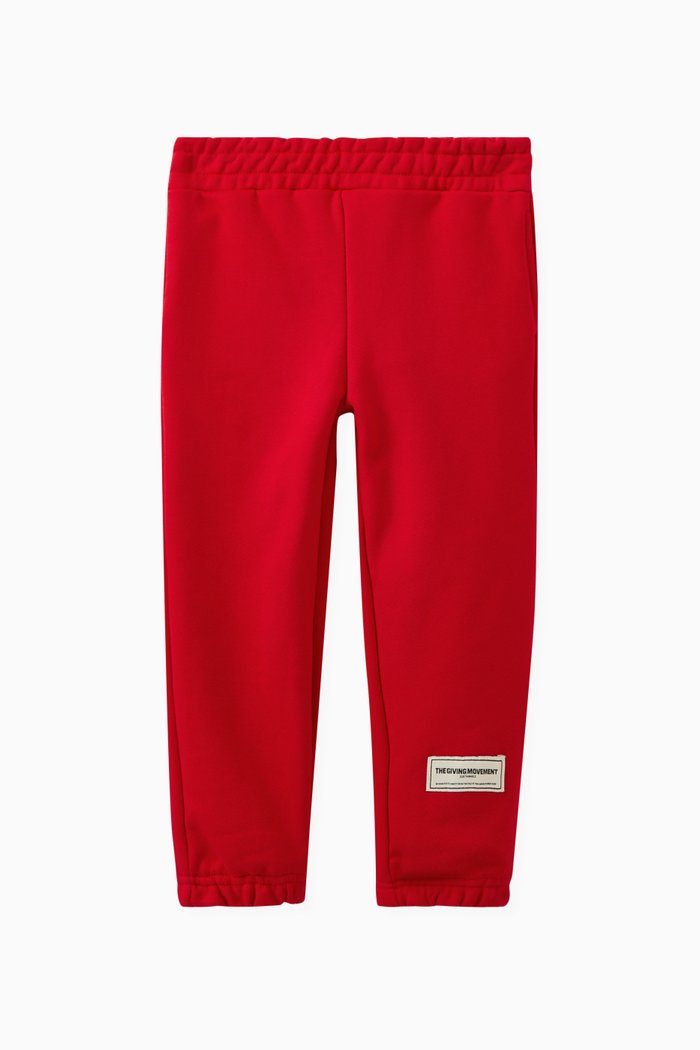 

Logo-patch Sweatpants in Organic Cotton-blend, Red