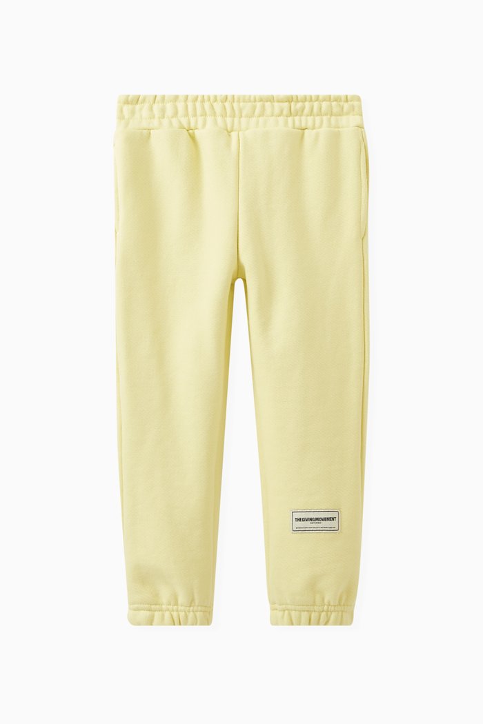 

Logo-patch Sweatpants in Organic Cotton-blend, Yellow