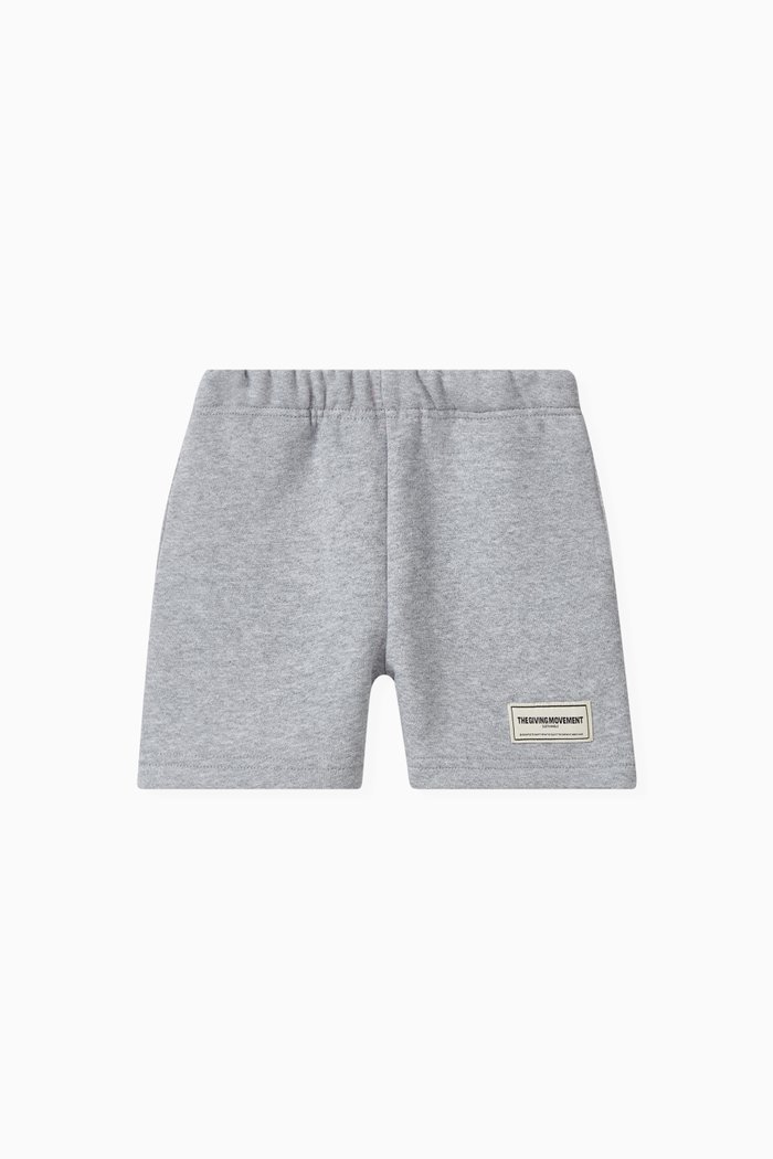

Logo Lounge Shorts in Organic Cotton-blend, Grey