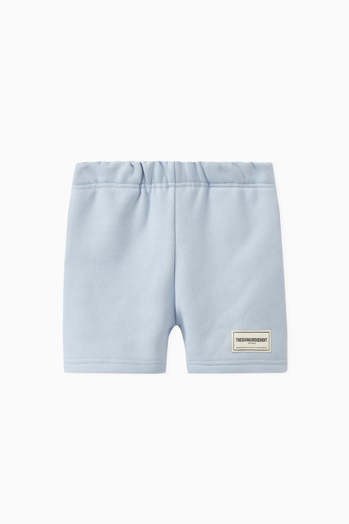 

Logo Lounge Shorts in Organic Cotton-blend, Blue