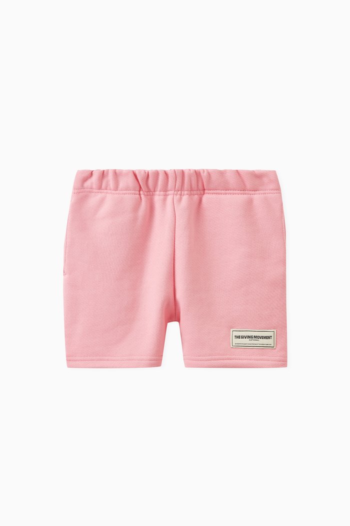 

Logo Lounge Shorts in Organic Cotton-blend, Pink