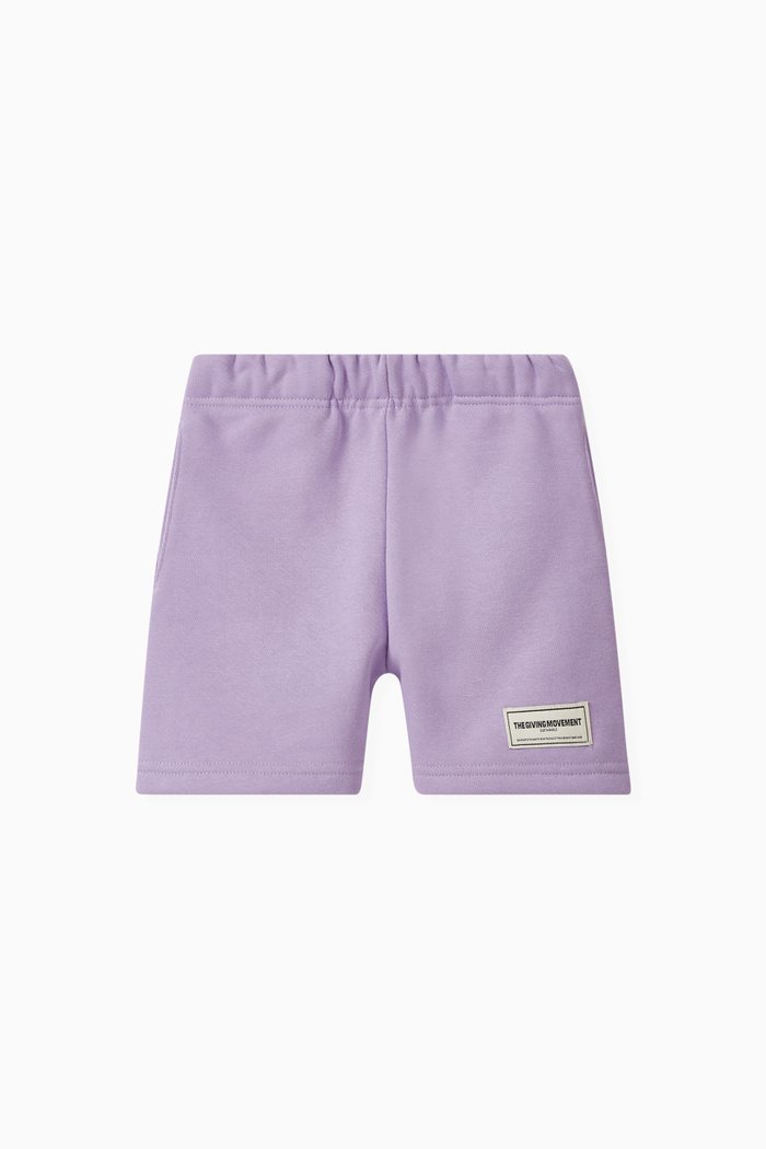

Logo Lounge Shorts in Organic Cotton-blend, Purple