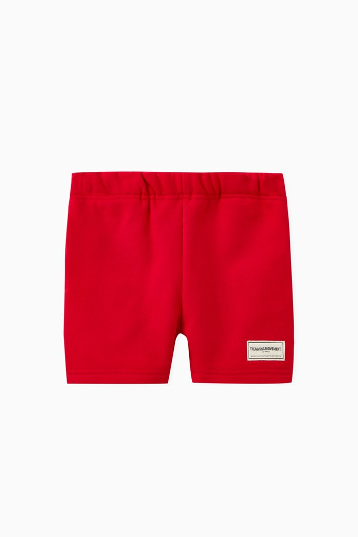 

Logo Lounge Shorts in Organic Cotton-blend, Red