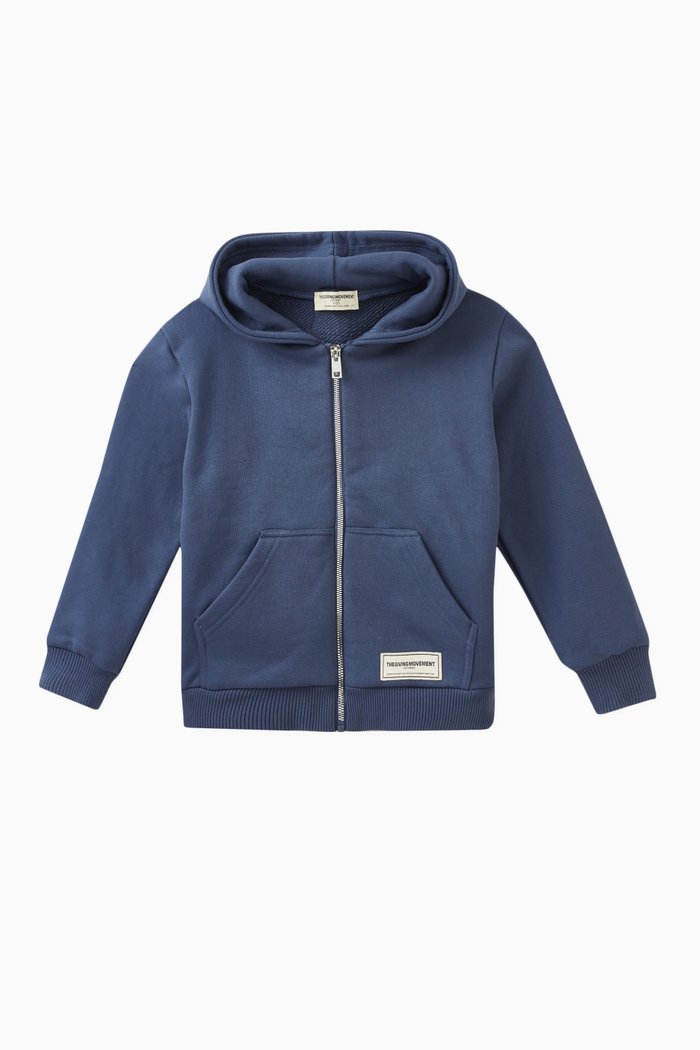 

Logo Zip Hoodie in Organic Cotton-blend, Purple