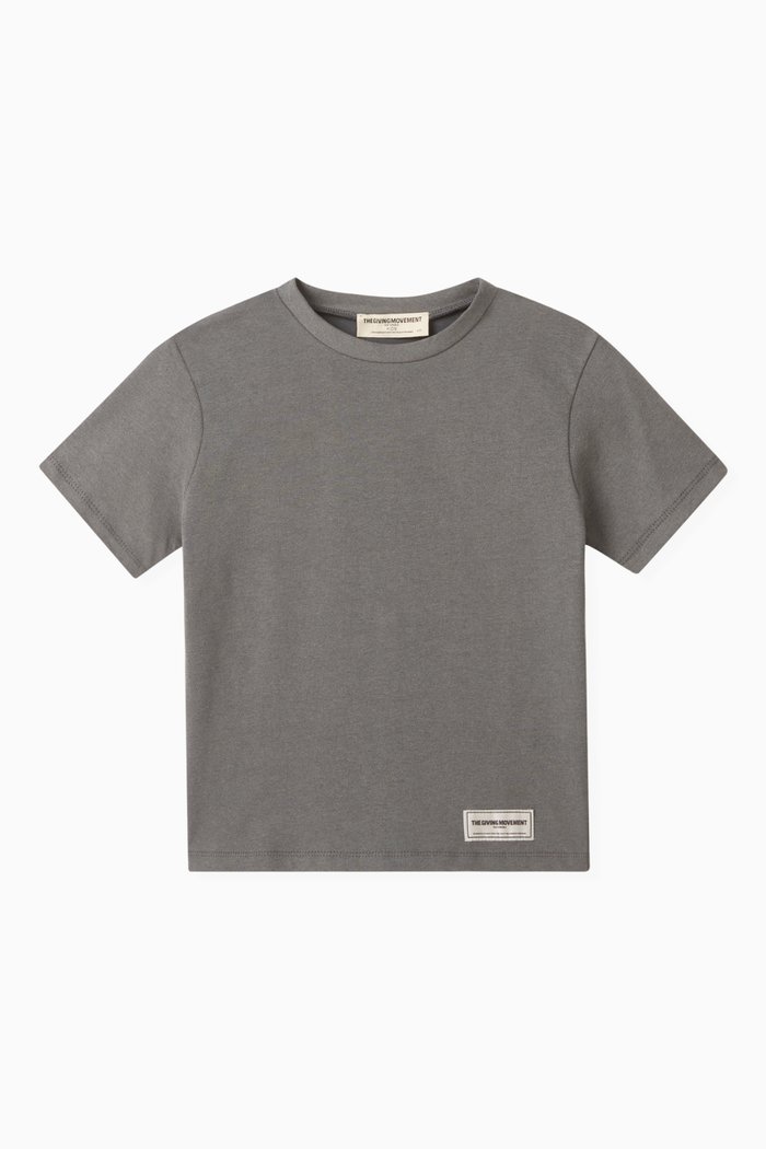 

Logo T-shirt in Washed Organic Cotton-jersey, Grey