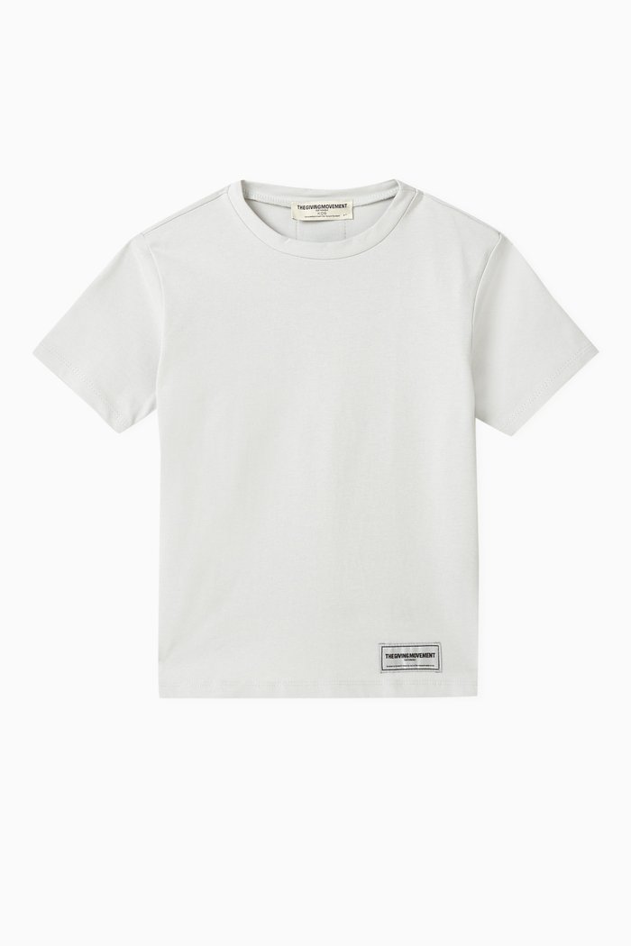 

Logo T-shirt in Washed Organic Cotton-jersey, Grey