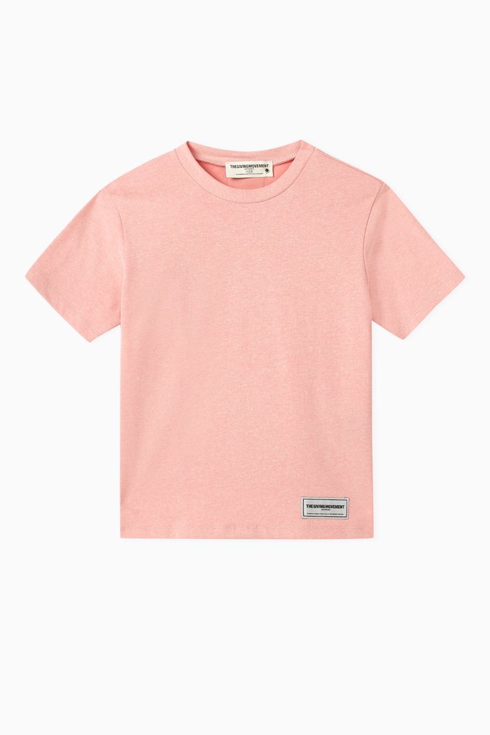 

Logo T-shirt in Washed Organic Cotton-jersey, Pink
