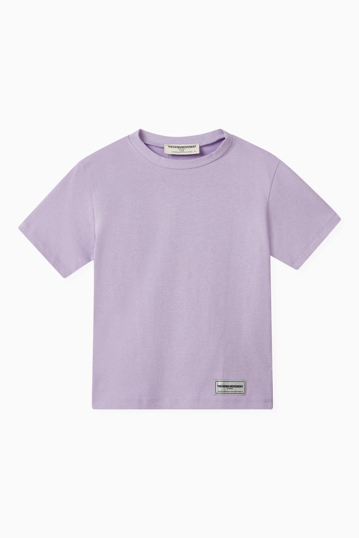 

Logo T-shirt in Washed Organic Cotton-jersey, Purple