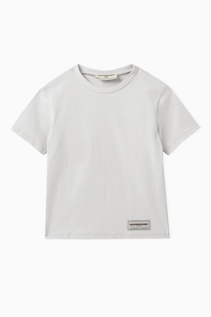 

Logo T-shirt in Washed Organic Cotton-jersey, Grey