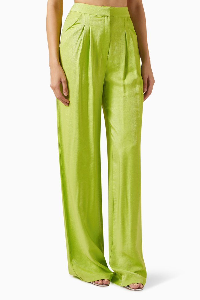 Wide-leg Pants in Viscose, Green