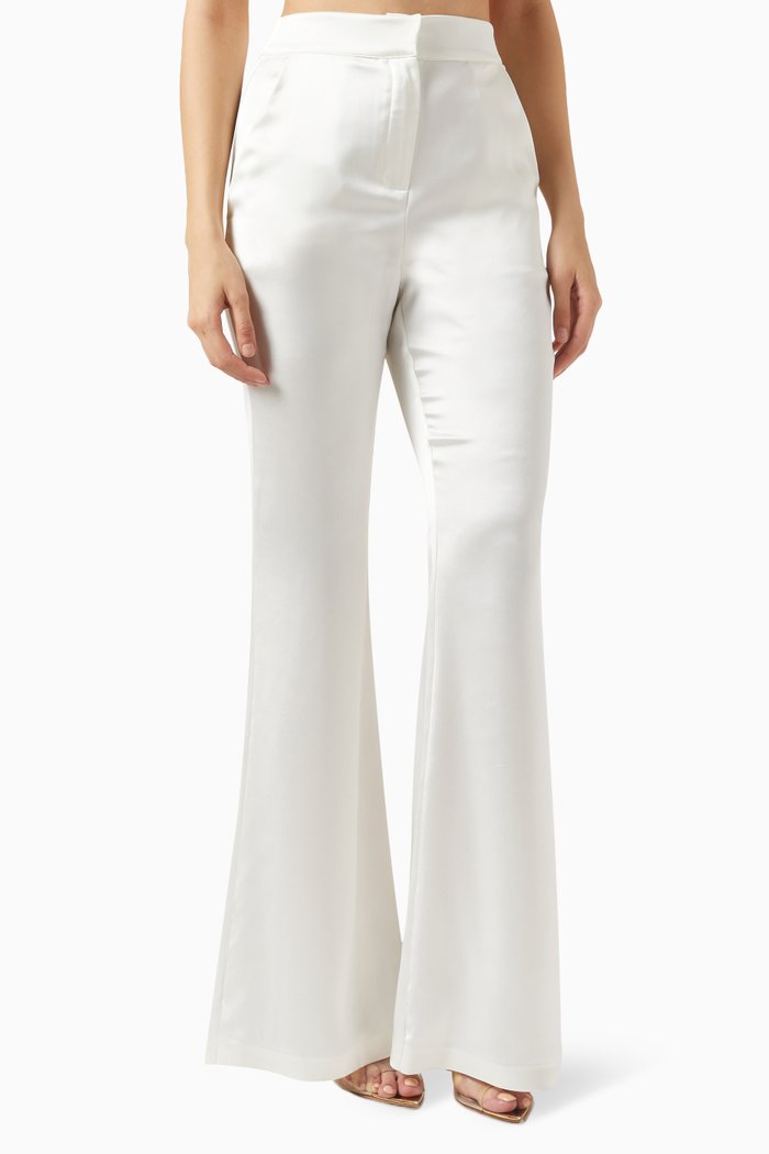 

Wide-leg Pants in Rayon Blend, White