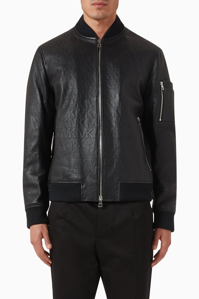 

Bomber Jacket in Leather, Black