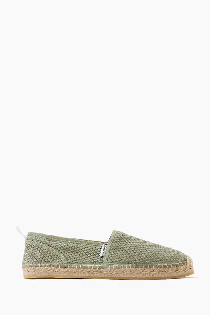 

Egon Woven Espadrilles in Suede, Green