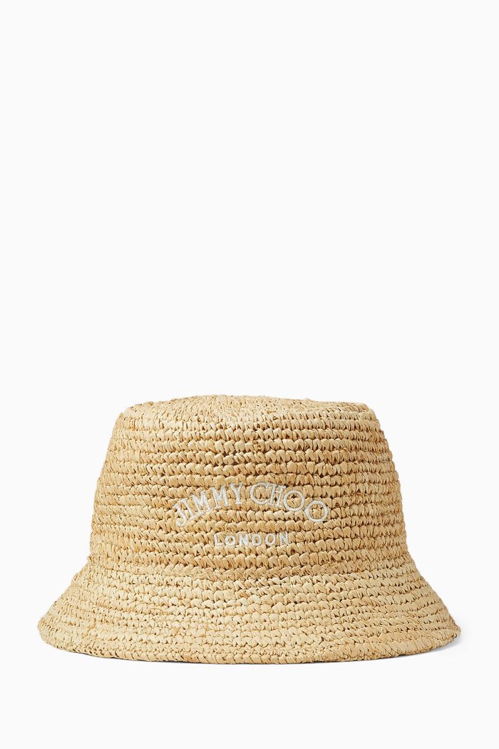 

Atena Bucket Hat in Raffia, Brown