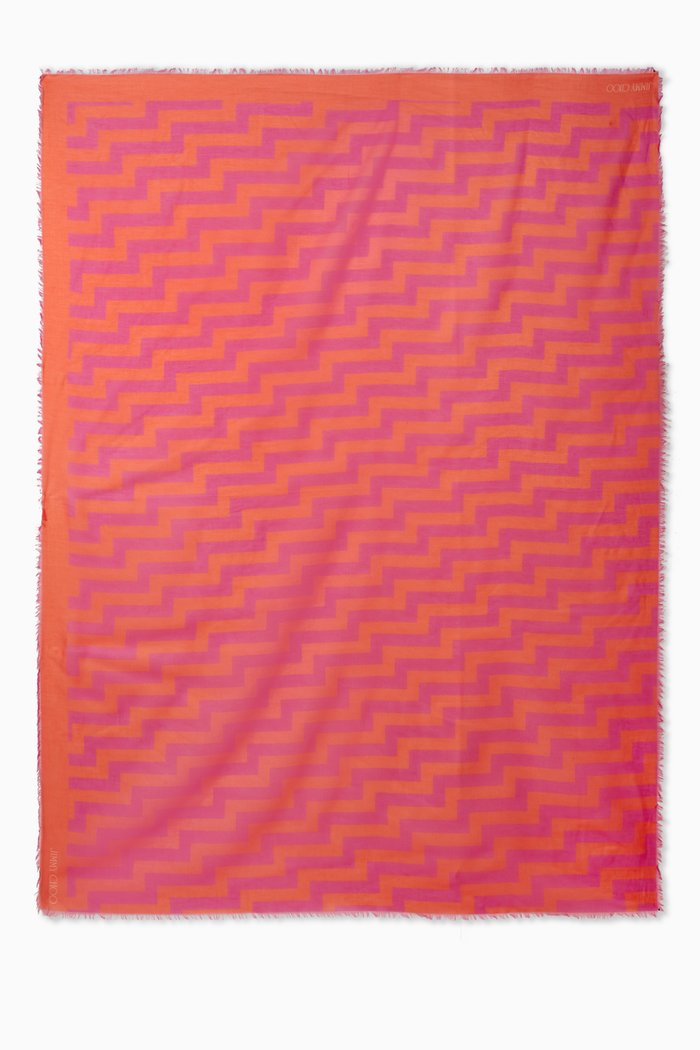 Teia Avenue Print Scarf in Cotton, Pink