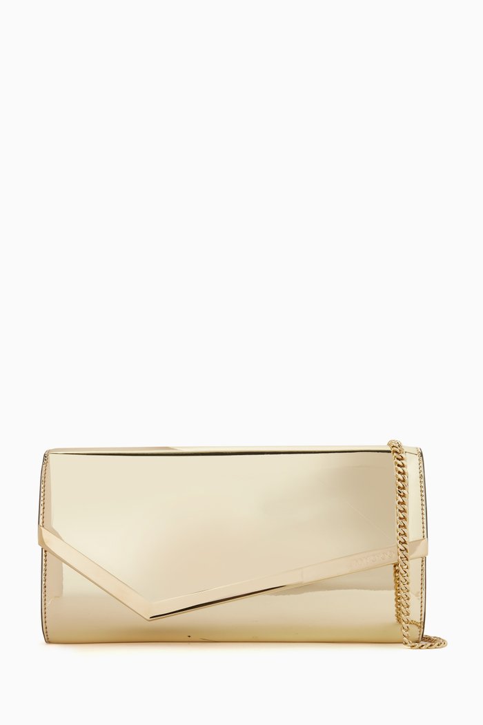 

Emmie Clutch in Metallic Leather, Gold