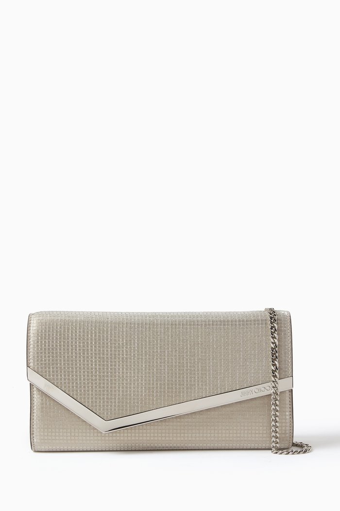 

Emmie Clutch in Metallic Canvas, Silver