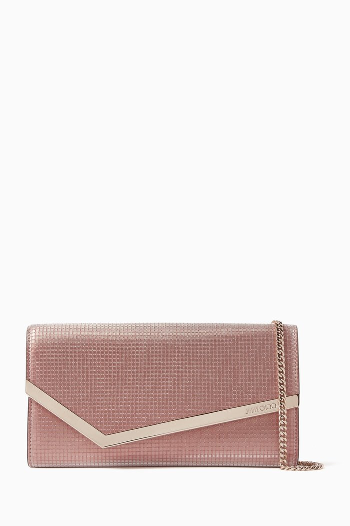 

Emmie Clutch in Metallic Canvas, Pink