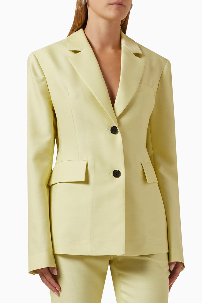 

Back-slit Jacket in Wool-blend, Green
