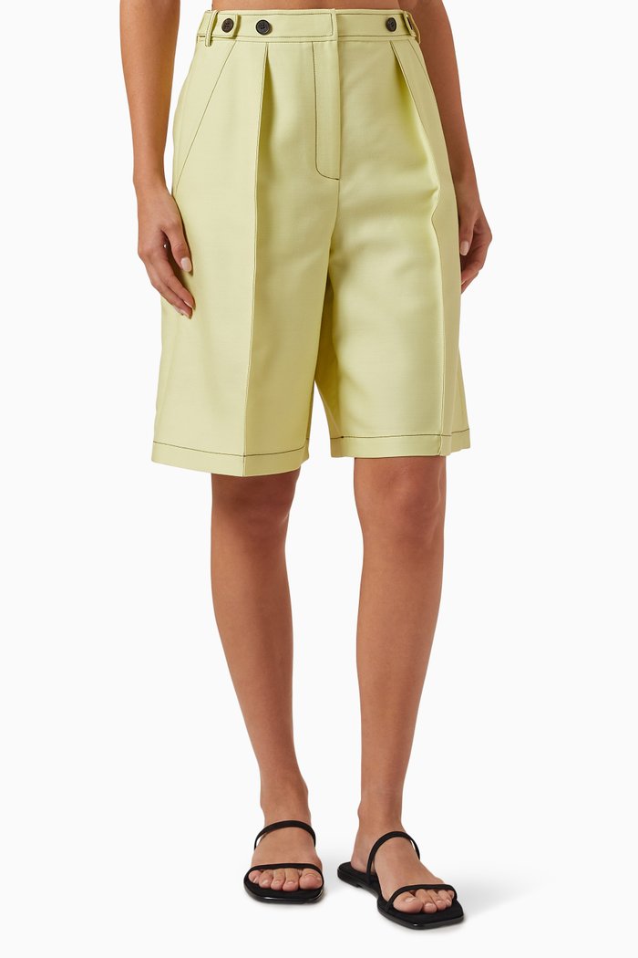 

Colour Stitch Tailored Shorts in Wool-blend, Green