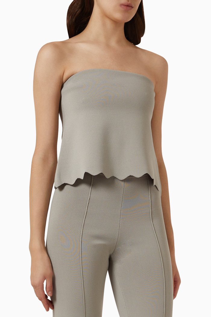 

Margot Strapless Top in Viscose-blend Knit, Green