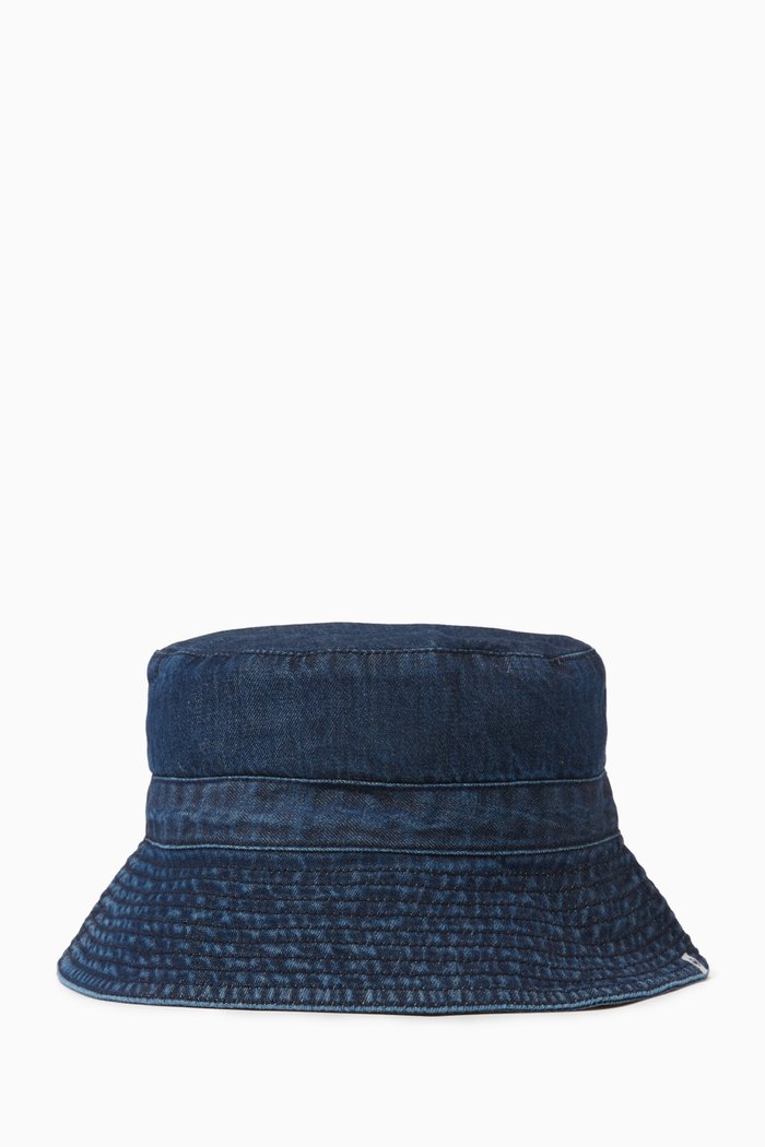 

Logo Patch Bucket Hat in Organic Cotton, Blue