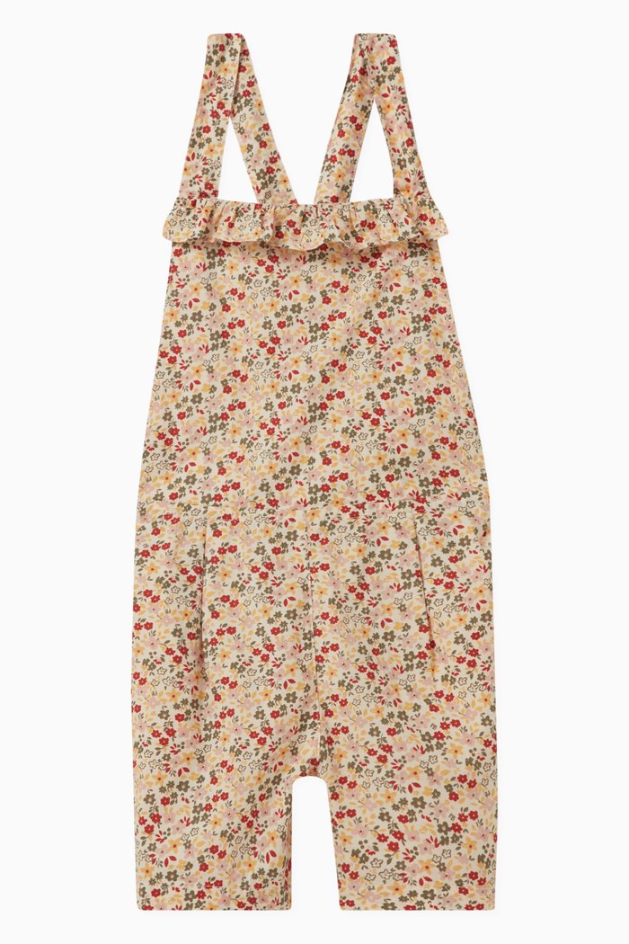 

Floral Print Dungarees in Cotton, Multicolour