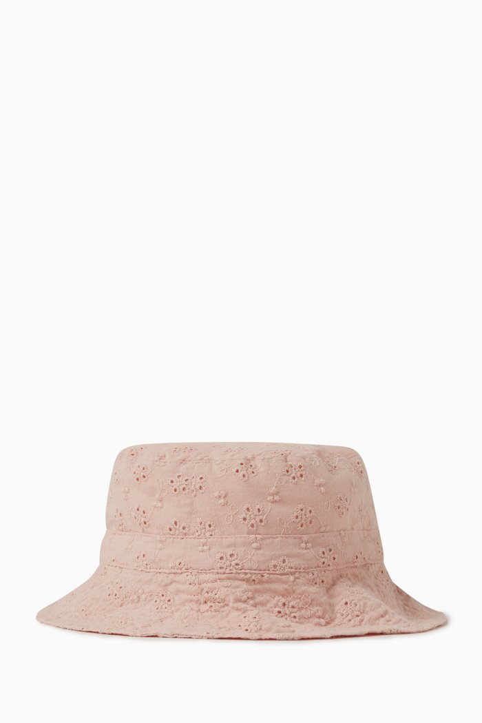 

Broderie Anglaise Sun Hat in Cotton, Pink