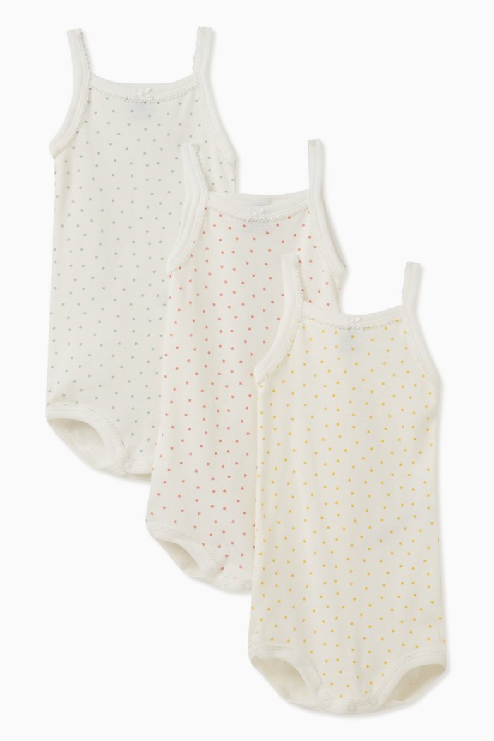 

Assorted Rompers in Cotton, Set of 3, Multicolour